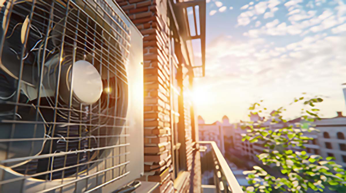 Air heat pump for cooling or heating