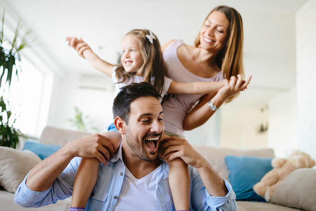 Happy family having