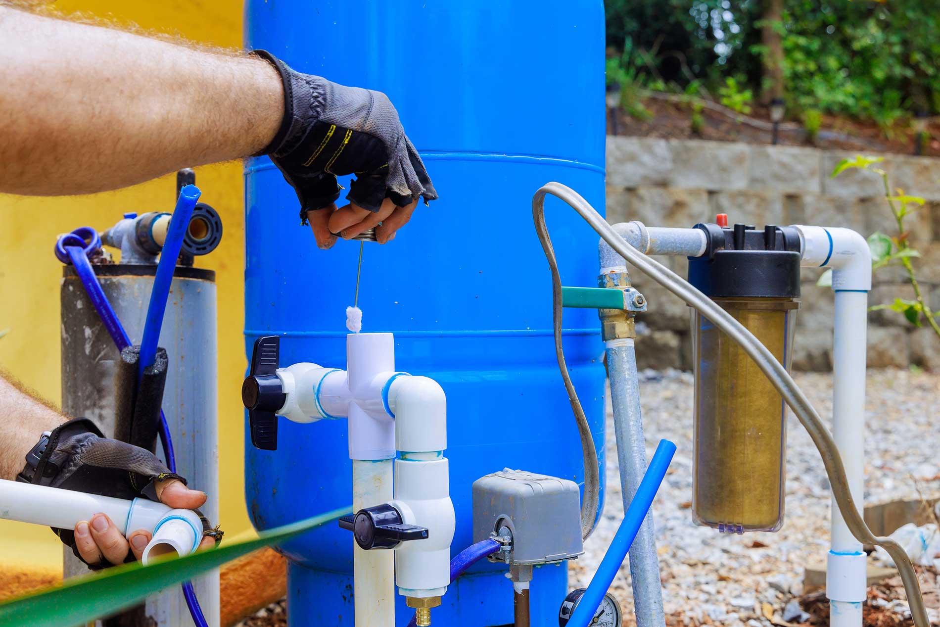 Water-treatment-system-being-fixed